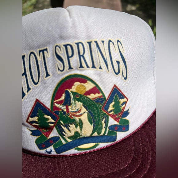 Hot Springs Fishing Bass 6 Panel Trucker Hat - Picture 2 of 7